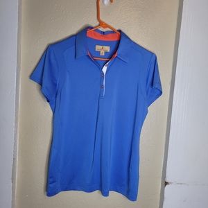 Sport Haley Polo Tshirt Womens Active Golf Blue Collared Top Medium